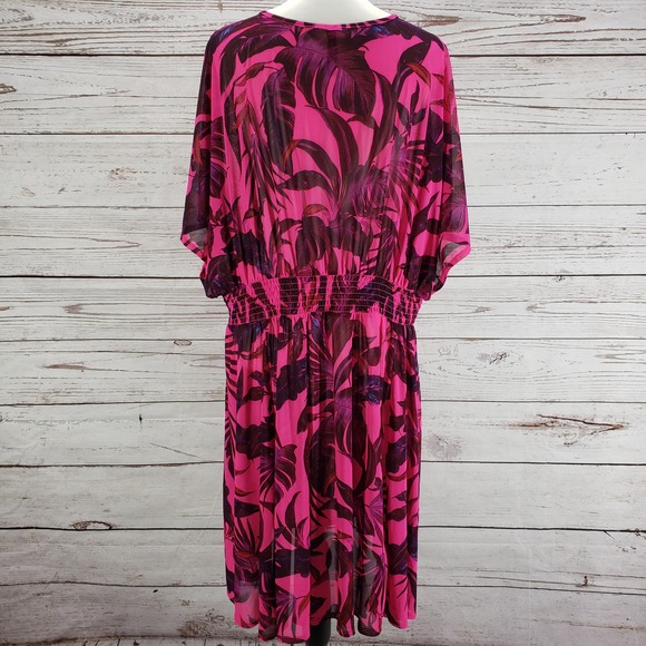 Torrid Women's Pink Mesh Smock Waist Cover Up Dress Size 4 - Picture 12 of 15